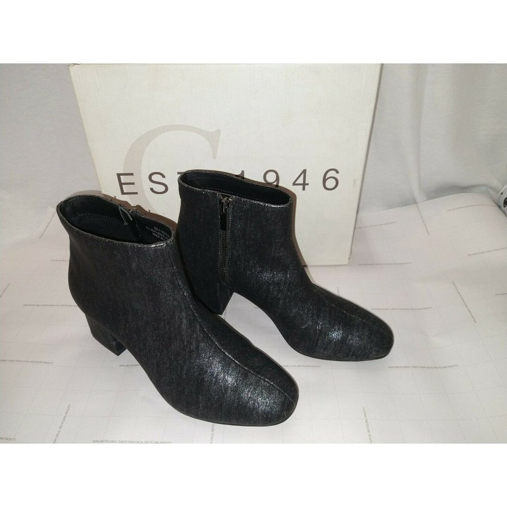 Est 1946 Black Denim Metallic Boot High Heel Size